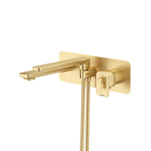 Equinox™ Wall Mount Thermostatic/Pressure Balance Tub Filler Trim - Satin Brass US4 | Model Number: TEQ21US4