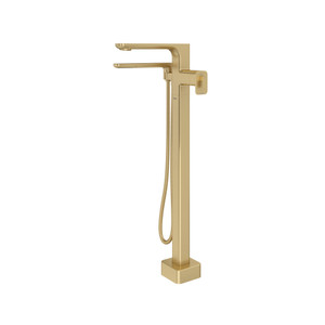 Equinox™ Thermostatic Single  Hole Floor Mount Tub Filler Trim - Satin Brass US4 | Model Number: TEQ39US4