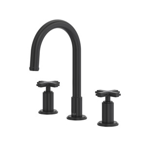 Manifesto™ Widespread Lavatory Faucet With C-Spout - Black | Model Number: MFRD08+BK