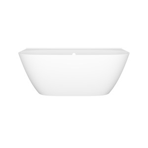 Lussari 63" X 30" Freestanding Back To Wall Bathtub With Void And Tile Flange - Standard White (Matte) | Model Number: LU4M-N-TF-SM-OF