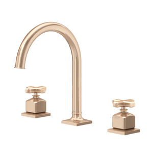 DISCONTINUED Apothecary™ Widespread Lavatory Faucet With C-Spout - Vintage Gold | Model Number: AP08D3XMVG