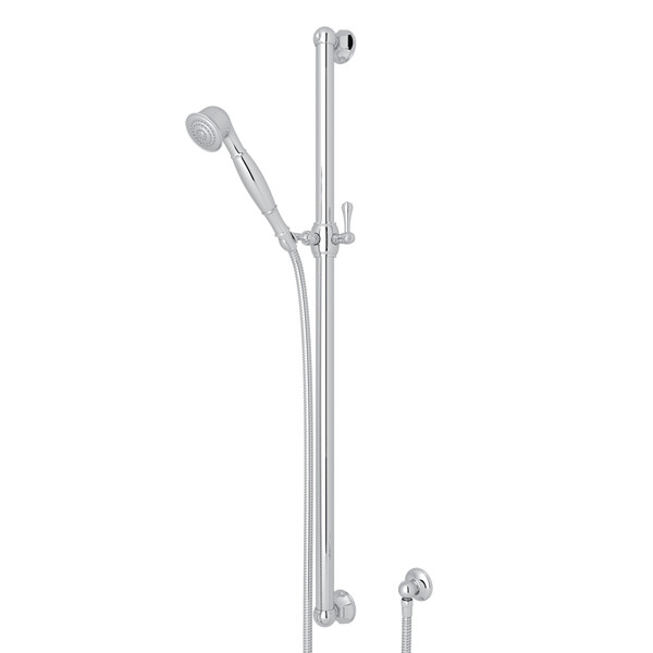 DISCONTINUED-42 Inch Palladian Decorative Grab Bar Set with Single-Function Handshower Hose and Outlet - Polished Chrome | Model Number: 1284APC - Product Knockout