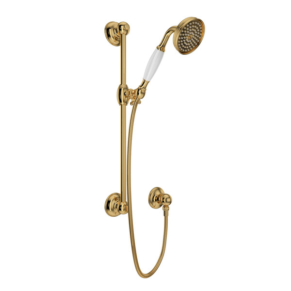 Handshower Set With 22" Slide Bar And Single Function Handshower - Italian Brass | Model Number: 1300EIB