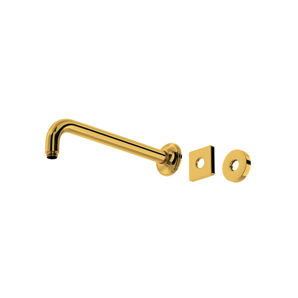 ROHL 12 1/4 Inch Wall Mount Shower Arm - Unlacquered Brass