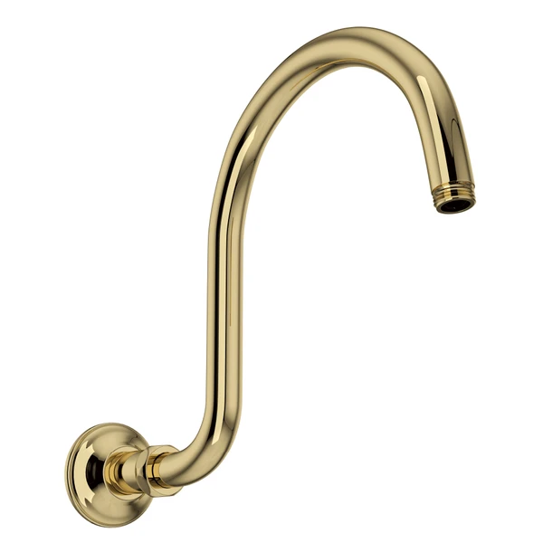 12" Wall Mount Shower Arm - Unlacquered Brass | Model Number: 1475/12ULB
