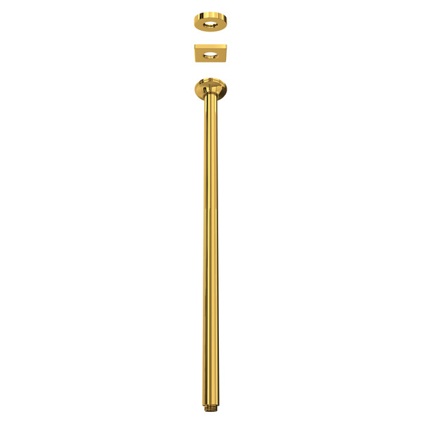 24" Ceiling Mount Shower Arm - Unlacquered Brass | Model Number: 1505/24ULB