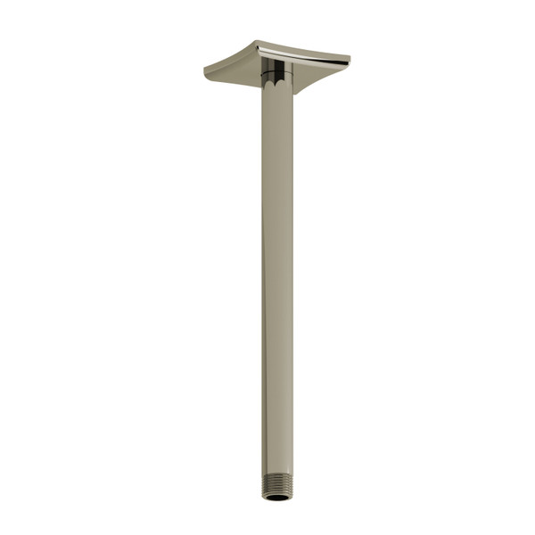 12 Inch Ceiling Mount Shower Arm With Square Escutcheon  - Polished Nickel | Model Number: 527PN - Product Knockout