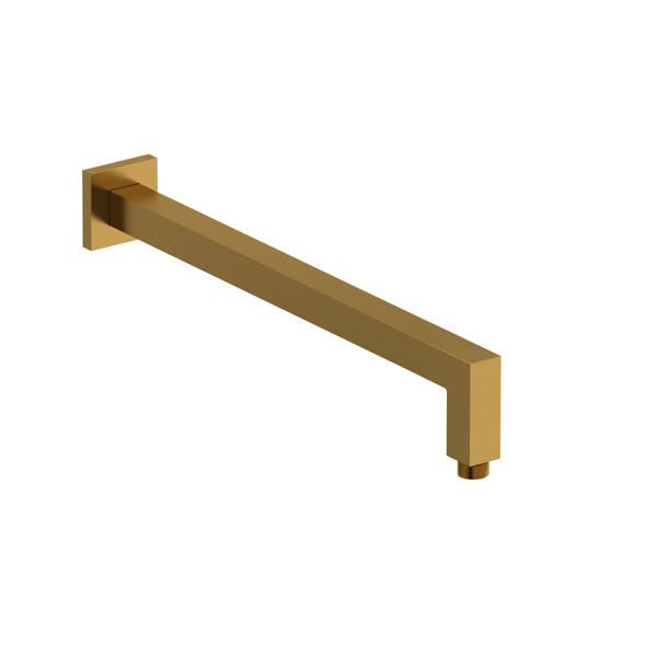 16 Inch Wall Mount Shower Arm With Square Escutcheon  - Brushed Gold | Model Number: 543BG - Product Knockout