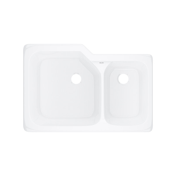 Allia™ 33" Fireclay 2 Bowl Undermount Kitchen Sink - White (00) | Model Number: 6337-00