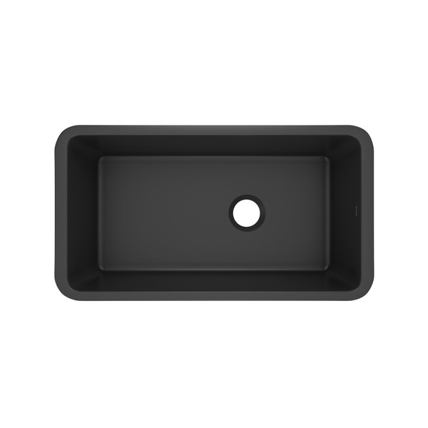 Allia™ 34" Fireclay Single Bowl Undermount Kitchen Sink - Matte Black (63) | Model Number: 6497-63
