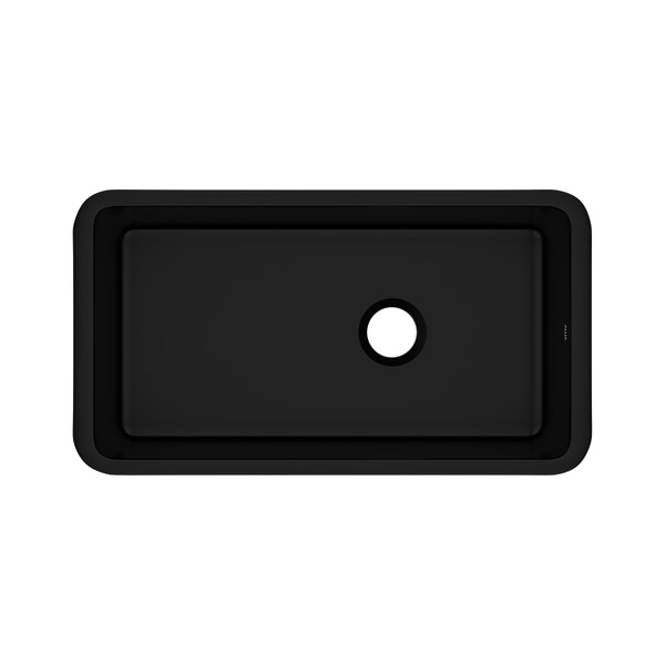 Allia Fireclay Single Bowl Undermount Kitchen Sink - Satin Black | Model Number: 6497-63 - Product Knockout