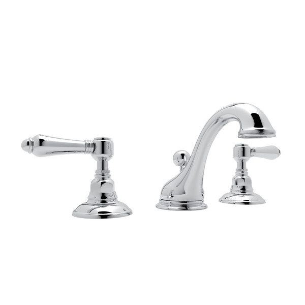 Viaggio C-Spout Widespread Bathroom Faucet - Polished Chrome with Metal Lever Handle | Model Number: A1408LMAPC-2 - Product Knockout