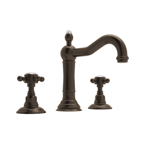 DISCONTINUÉ -Robinet de salle de bain en plusieurs parties et bec vertical Acqui - Tuscan Brass - Laiton toscan avec poignée en croix cristal | Numéro de modèle: A1409XCTCB-2 - Produit épuisé