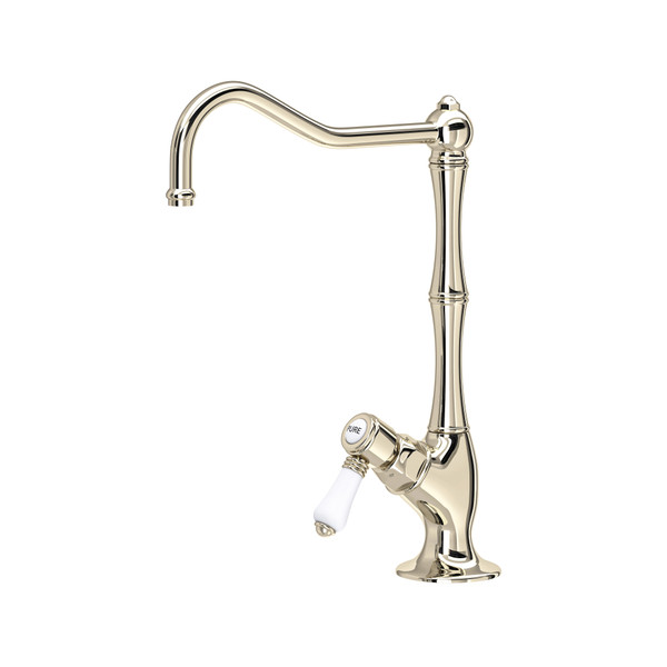 Acqui Column Spout Filter Faucet - Polished Nickel with White Porcelain Lever Handle | Model Number: A1435LPPN-2 - Product Knockout