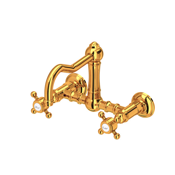 Acqui® Wall Mount Bridge Kitchen Faucet With Column Spout - Italian Brass | Model Number: A1456XMIB-2