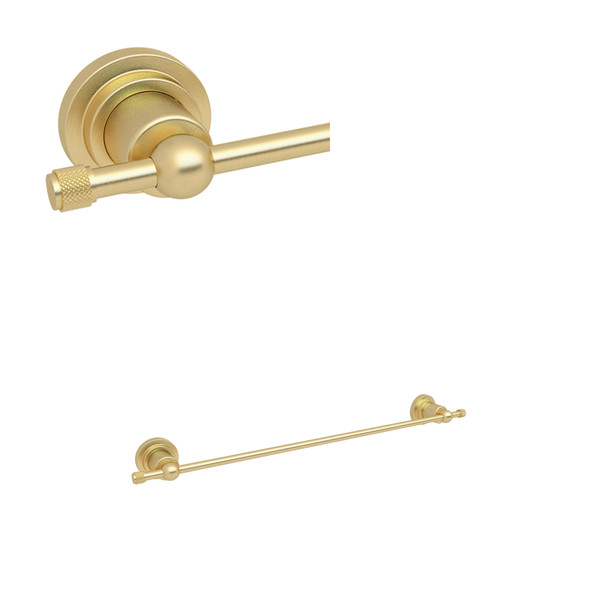 Campo Wall Mount 18 Inch Single Towel Bar - Satin Unlacquered Brass | Model Number: A1484IWSUB - Product Knockout