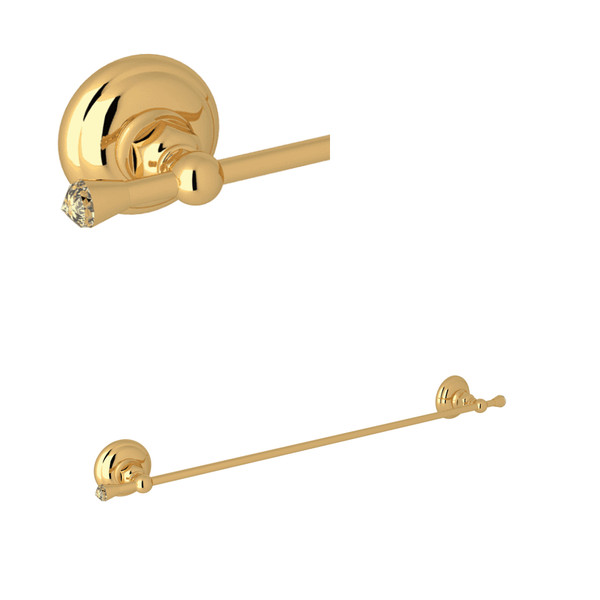 DISCONTINUED Swarovski® Crystal 24" Towel Bar - Italian Brass | Model Number: A1486CIB