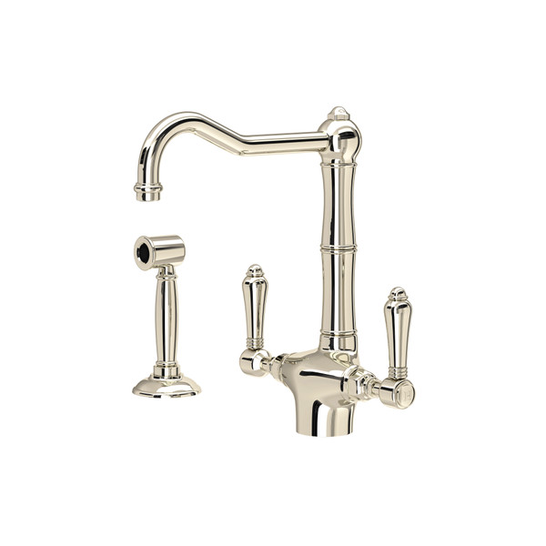 Acqui® Two Handle Kitchen Faucet With Side Spray - Polished Nickel | Model Number: A1679LMWSPN-2