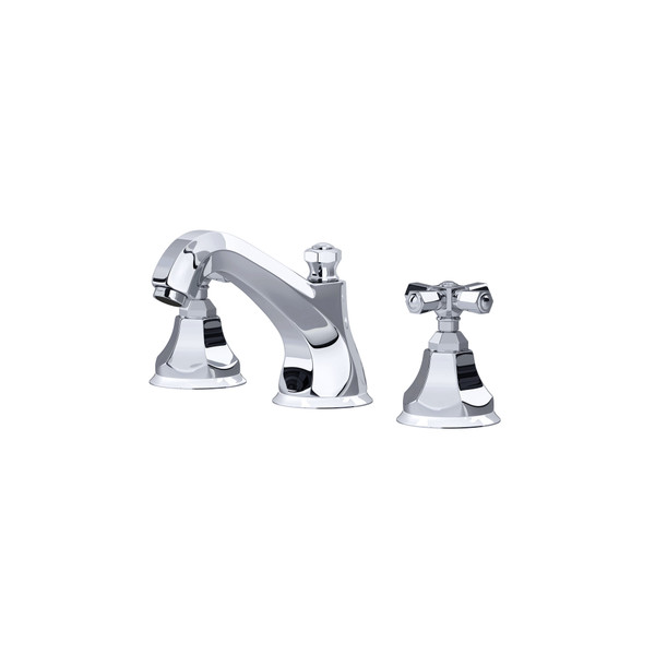 Palladian High Neck Widespread Bathroom Faucet - Polished Chrome with Cross Handle | Model Number: A1908XMAPC-2 - Product Knockout