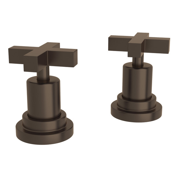 DISCONTINUED-Lombardia Set of Hot and Cold 1/2 Inch Sidevalves - Tuscan Brass with Cross Handle | Model Number: A2211XMTCB - Product Knockout