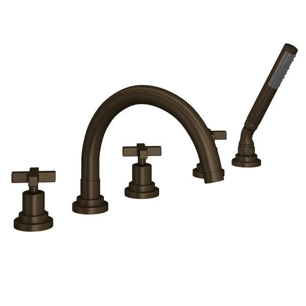 Lombardia® 5-Hole Deck Mount Tub Filler With C-Spout - Tuscan Brass | Model Number: A2214XMTCB