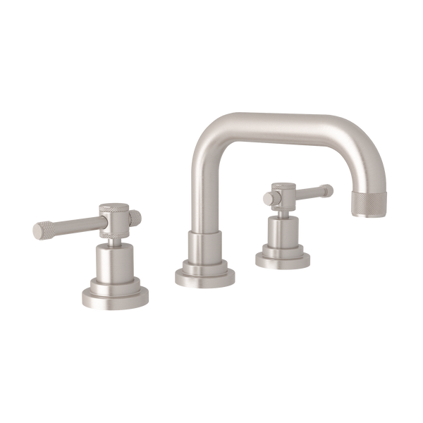 Campo U-Spout Widespread Bathroom Faucet - Satin Nickel with Industrial Metal Lever Handle | Model Number: A3318ILSTN-2 - Product Knockout