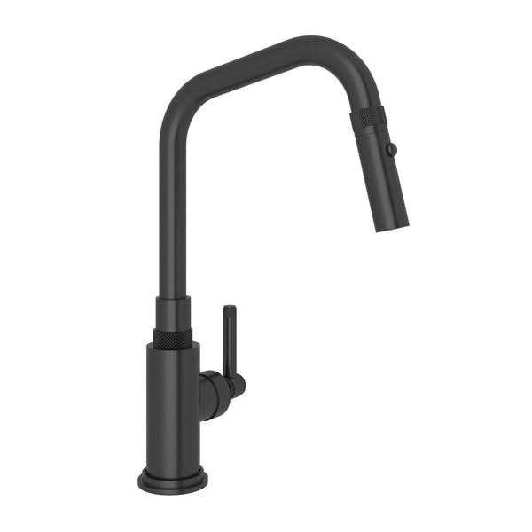 Campo Side Lever Pulldown Faucet - Matte Black with Industrial Metal Lever Handle | Model Number: A3431ILMB-2 - Product Knockout