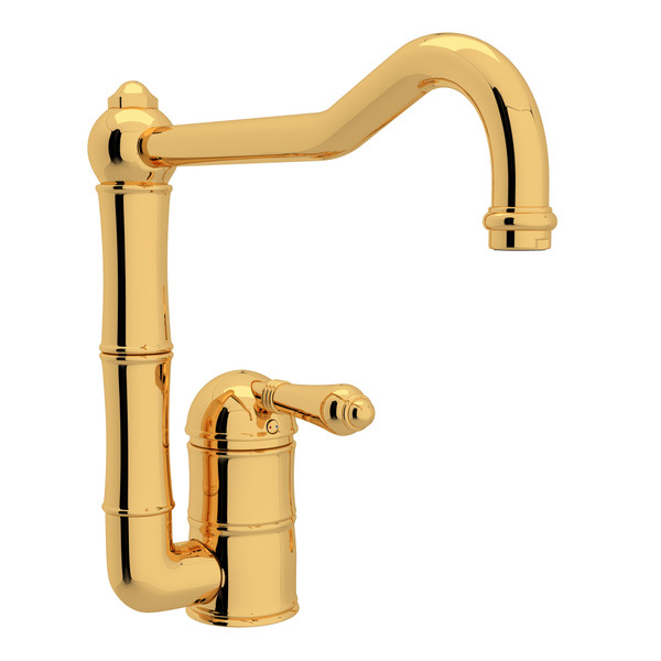 DISCONTINUED-Acqui Single Hole Column Spout Kitchen Faucet - Italian Brass with Metal Lever Handle | Model Number: A3608LMIB-2 - Product Knockout
