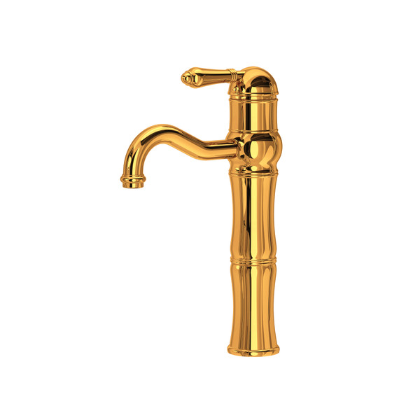 Acqui 13 1/8 Inch Above Counter Single Hole Single Lever Bathroom Faucet - Italian Brass with Metal Lever Handle | Model Number: A3672LMIB-2 - Product Knockout