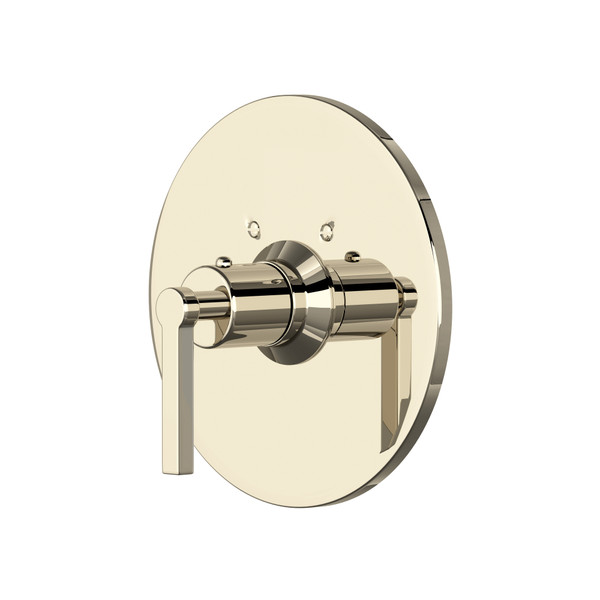 Lombardia Thermostatic Trim Plate without Volume Control - Polished Nickel with Metal Lever Handle | Model Number: A4214LMPN - Product Knockout