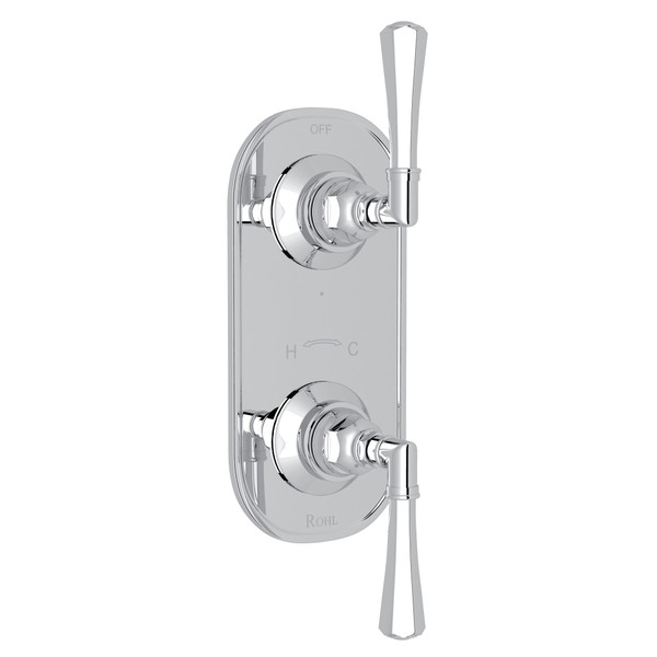 San Giovanni Trim for 1/2 Inch Thermostatic and Diverter Control Rough Valve - Polished Chrome with Metal Lever Handle | Model Number: A4564LMAPC - Product Knockout