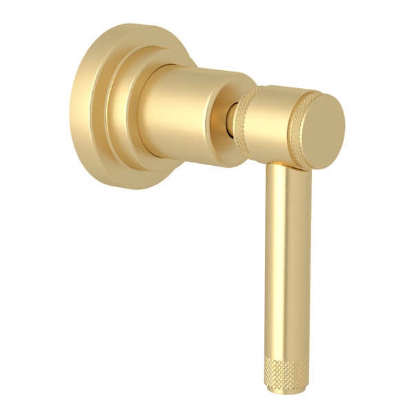 Campo Trim for Volume Control and 4-Port Dedicated Diverter - Satin Unlacquered Brass with Industrial Metal Lever Handle | Model Number: A4912ILSUBTO - Product Knockout