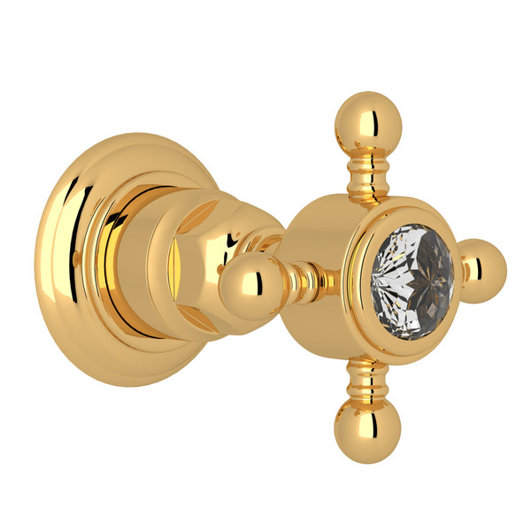 DISCONTINUED-Trim for Volume Control and 4-Port Dedicated Diverter - Italian Brass with Crystal Cross Handle | Model Number: A4912XCIBTO - Product Knockout