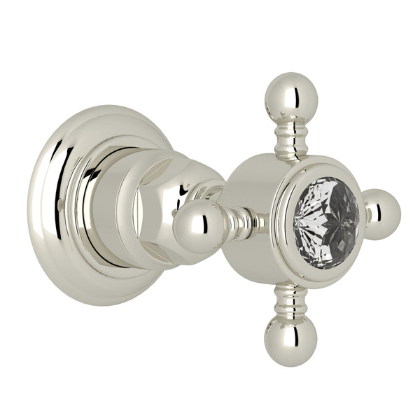 DISCONTINUED-Trim for Volume Control and 4-Port Dedicated Diverter - Polished Nickel with Crystal Cross Handle | Model Number: A4912XCPNTO - Product Knockout