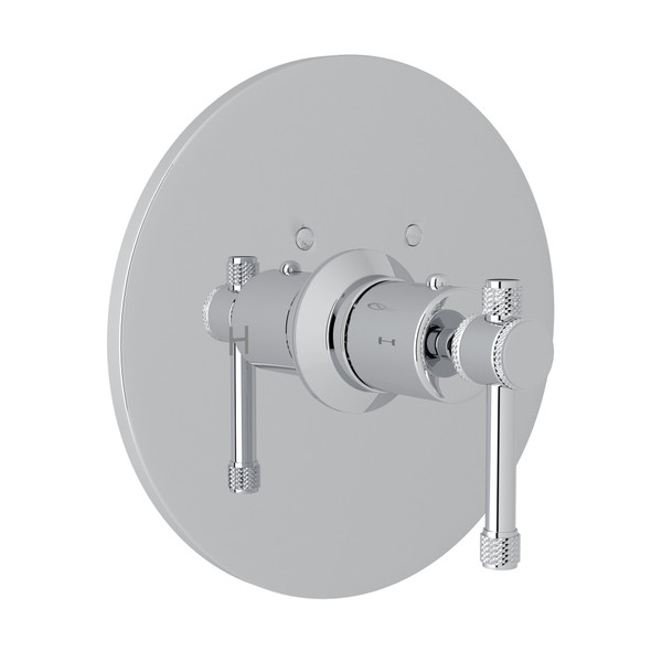 Campo Thermostatic Trim Plate without Volume Control - Polished Chrome with Industrial Metal Lever Handle | Model Number: A4914ILAPC - Product Knockout
