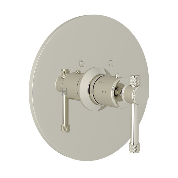 Campo Thermostatic Trim Plate without Volume Control - Polished Nickel with Industrial Metal Lever Handle | Model Number: A4914ILPN - Product Knockout