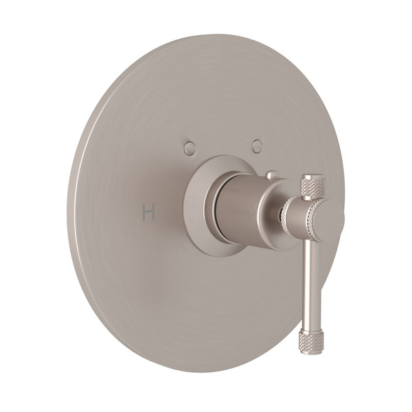 Campo Thermostatic Trim Plate without Volume Control - Satin Nickel with Industrial Metal Lever Handle | Model Number: A4914ILSTN - Product Knockout