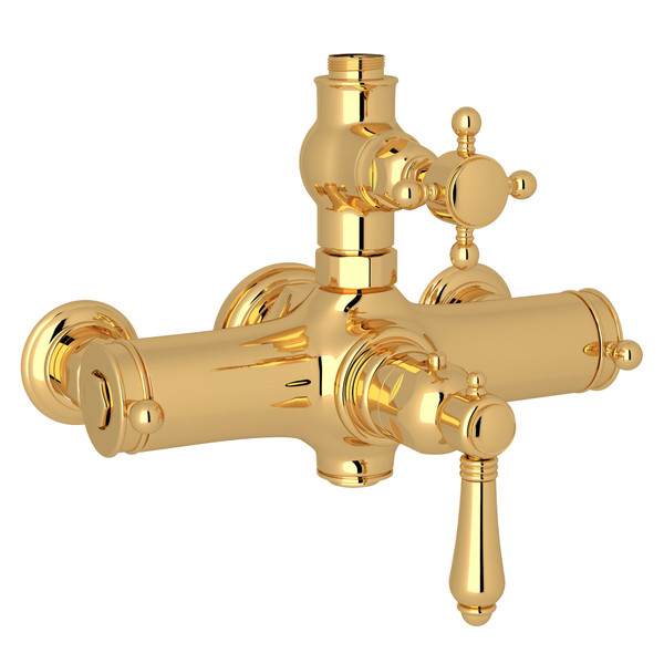 Exposed Thermostatic Valve - Italian Brass with Cross Handle | Model Number: A4917XMIB - Product Knockout