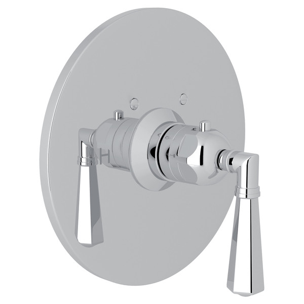Plaque de garniture thermostatique sans contrôle de débit San Giovanni - Chrome poli avec poignée à levier en métal  | Numéro de modèle: A4923LMAPC - Produit épuisé