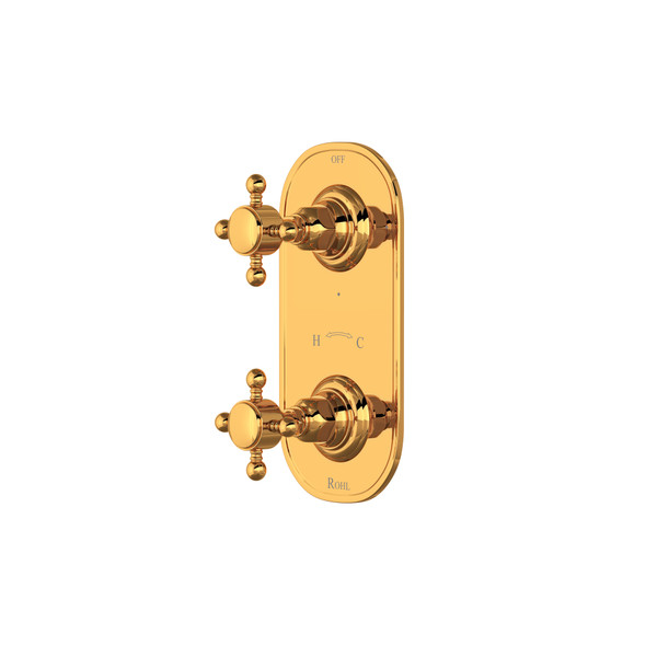 DISCONTINUED 1/2" Thermostatic Trim With Diverter - Italian Brass | Model Number: A4964XMIB