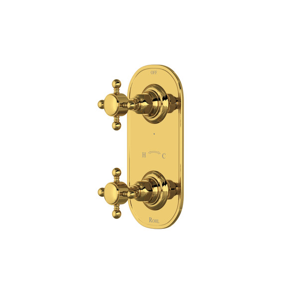 DISCONTINUED 1/2" Thermostatic Trim With Diverter - Unlacquered Brass | Model Number: A4964XMULB