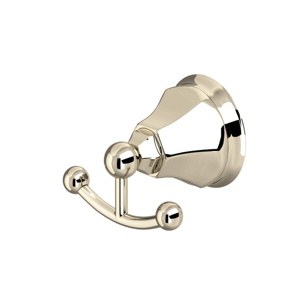 Palladian Wall Mount Double Robe Hook - Polished Nickel | Model Number: A6881PN - Product Knockout