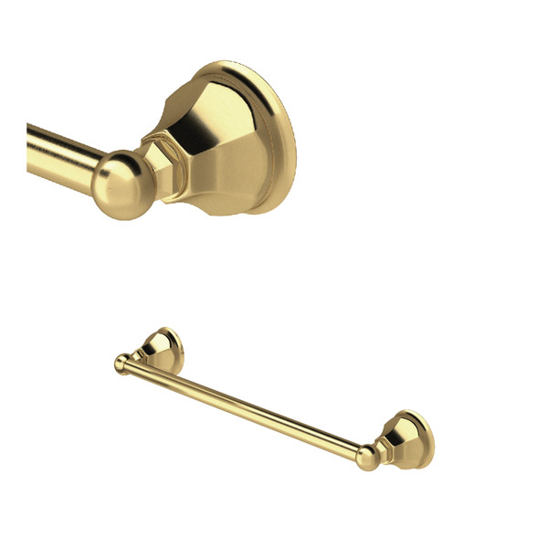 Palladian Wall Mount 18 Inch Single Towel Bar - Satin Unlacquered Brass | Model Number: A6886/18SUB - Product Knockout