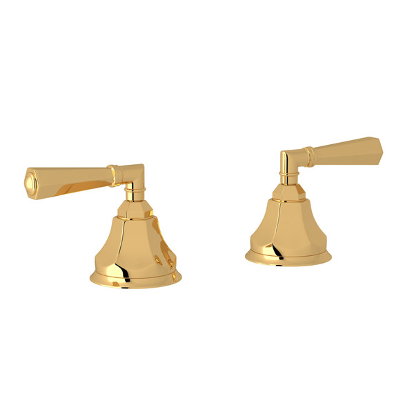 DISCONTINUED-Palladian Set of Hot and Cold 3/4 Inch Sidevalves - Italian Brass with Metal Lever Handle | Model Number: A7922LMIB - Product Knockout