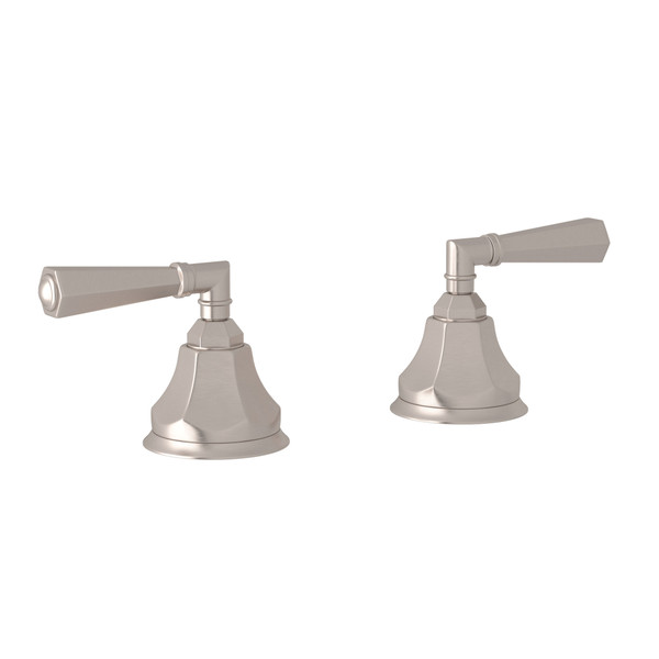 DISCONTINUED-Palladian Set of Hot and Cold 3/4 Inch Sidevalves - Satin Nickel with Metal Lever Handle | Model Number: A7922LMSTN - Product Knockout