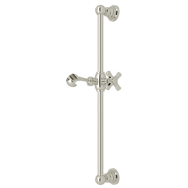 San Giovanni Slide Bar - Polished Nickel with Cross Handle | Model Number: A8073XMPN - Product Knockout