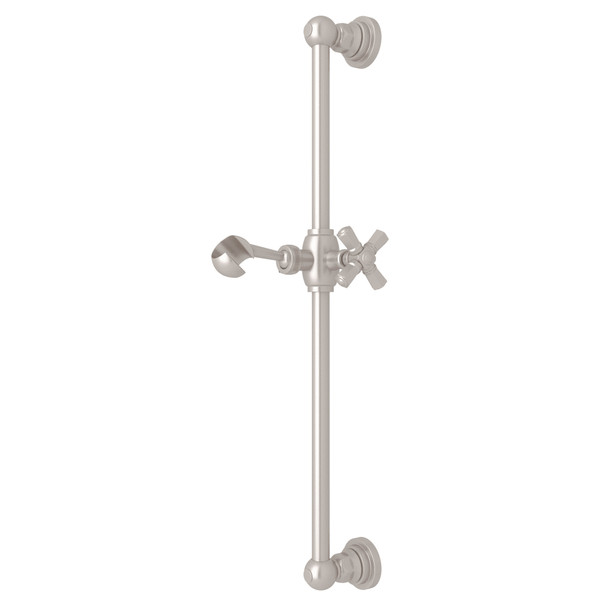 San Giovanni Slide Bar - Satin Nickel with Cross Handle | Model Number: A8073XMSTN - Product Knockout
