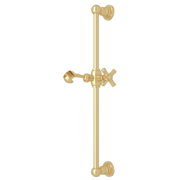 San Giovanni Slide Bar - Satin Unlacquered Brass with Cross Handle | Model Number: A8073XMSUB - Product Knockout