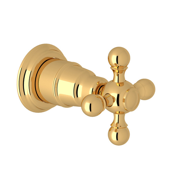 DISCONTINUED-Arcana Trim for Volume Control and Diverter - Italian Brass with Cross Handle | Model Number: AC195X-IB/TO - Product Knockout
