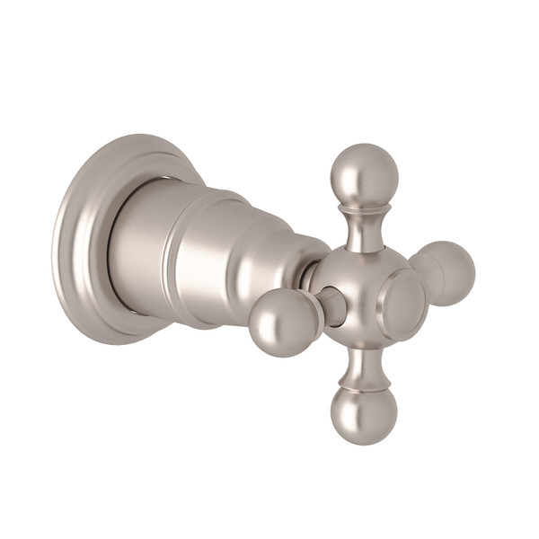 DISCONTINUED-Arcana Trim for Volume Control and Diverter - Satin Nickel with Cross Handle | Model Number: AC195X-STN/TO - Product Knockout